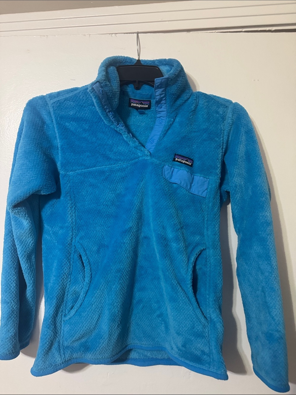Patagonia Women's Bright Turquoise Snap-Front Fleece Pullover